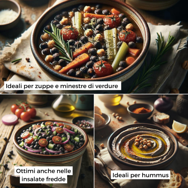 Esempi di ricette con Ceci Neri Italiani BIO