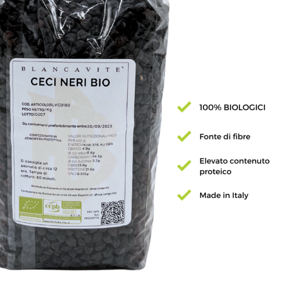 Riassunto dei benefici dei Ceci Neri BIO