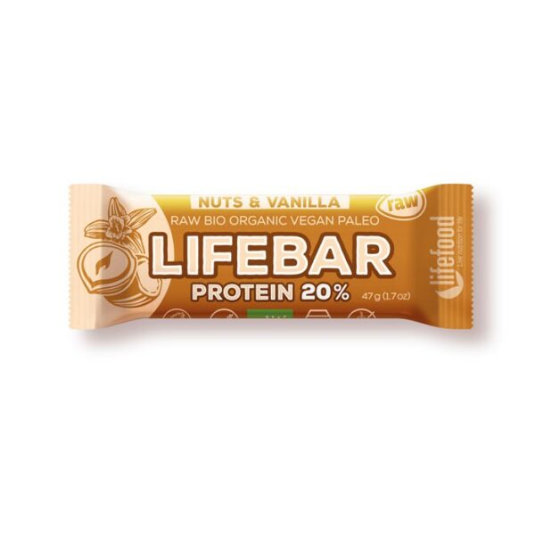 LifeBar Protein Nocciola e Vaniglia BIO -  47 g