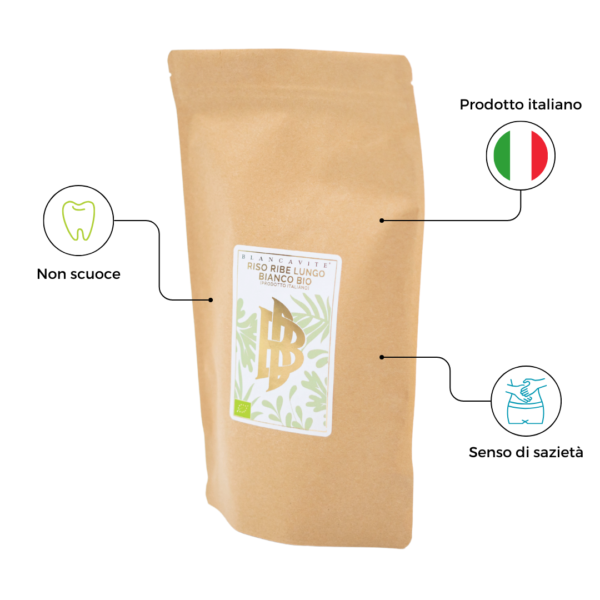 Schema grafico delle proprietà del Riso Ribe Bianco BIO