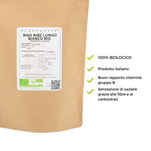 Riassunto scritto dei benefici del Riso Ribe Bianco BIO
