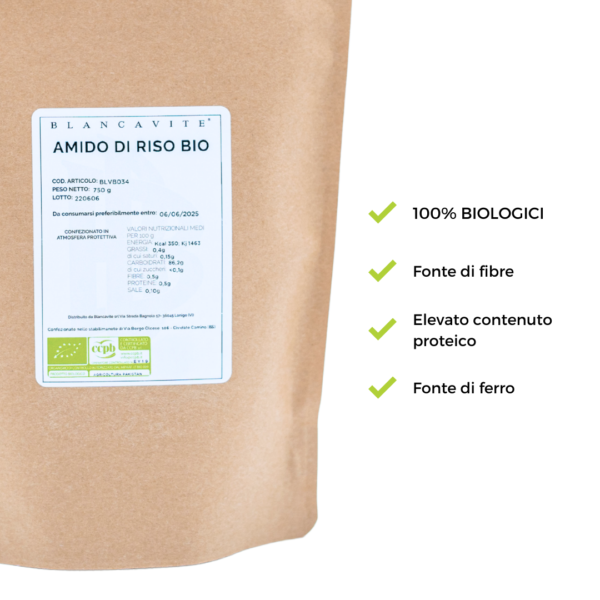 Riassunto benefici Amido di Riso BIO